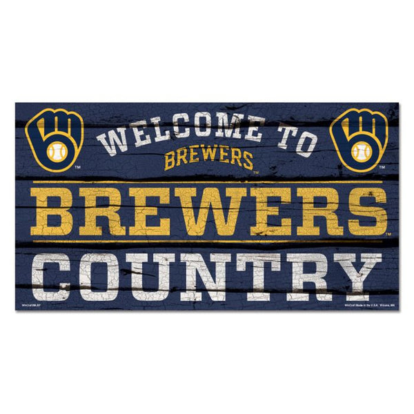 Wholesale-Milwaukee Brewers Wood Sign 13"x24" 1/4" thick