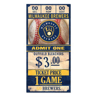 Wholesale-Milwaukee Brewers Wood Sign 6x12 3/8" thick