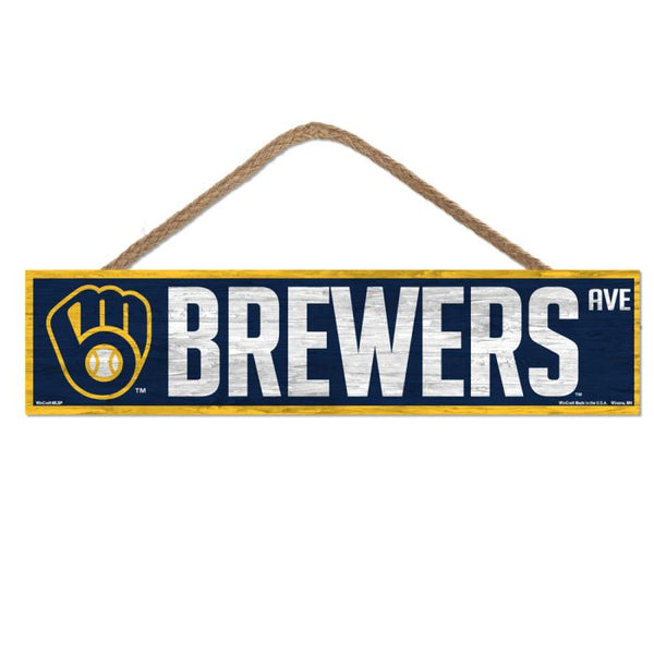 Wholesale-Milwaukee Brewers Wood Sign-with Rope 4" x 17"