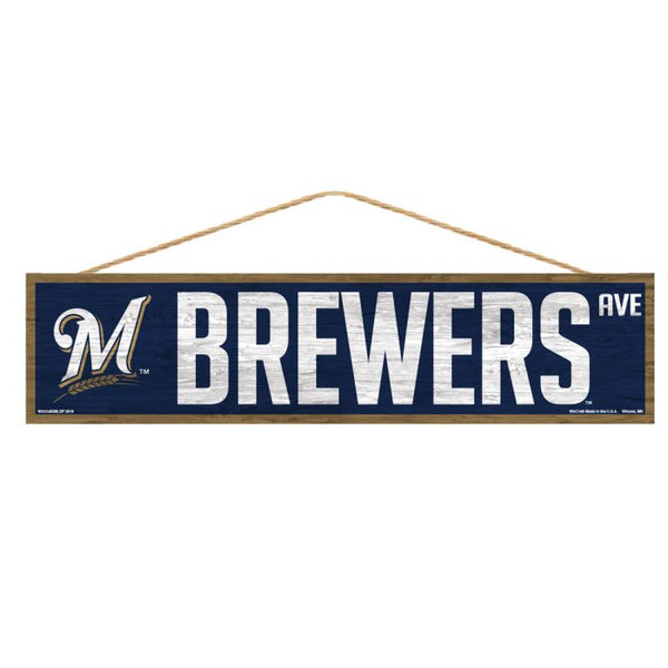 Wholesale-Milwaukee Brewers Wood Sign-with Rope 4" x 17"