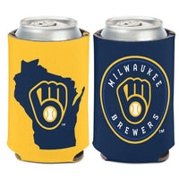 Wholesale-Milwaukee Brewers state shape Can Cooler 12 oz.
