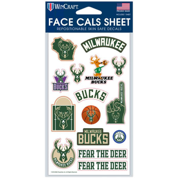 Wholesale-Milwaukee Bucks Face Cals 4" x 7"