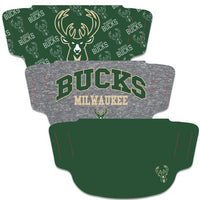 Wholesale-Milwaukee Bucks Fan Mask Face Cover 3 Pack