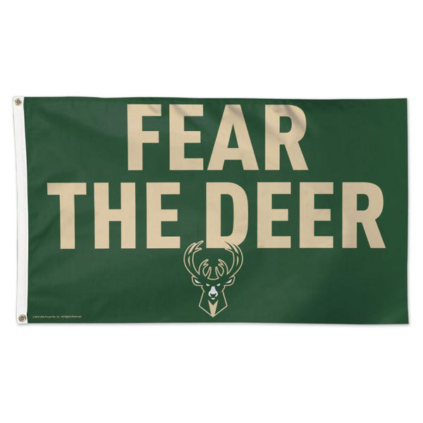 Wholesale-Milwaukee Bucks Fear the Deer Flag - Deluxe 3' X 5'