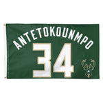 Wholesale-Milwaukee Bucks Flag - Deluxe 3' X 5' Giannis Antetokounmpo