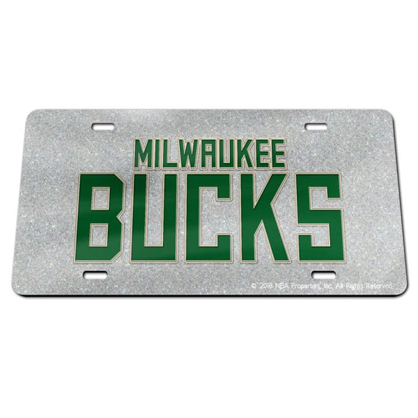 Wholesale-Milwaukee Bucks GLITTER Specialty Acrylic License Plate