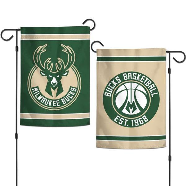 Wholesale-Milwaukee Bucks Garden Flags 2 sided 12.5" x 18"