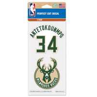 Wholesale-Milwaukee Bucks Perfect Cut Decal Set of two 4"x4" Giannis Antetokounmpo