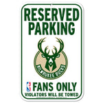 Wholesale-Milwaukee Bucks Reserved Parking Plastic Sign 11" x 17"