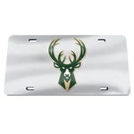 Wholesale-Milwaukee Bucks SILVER Specialty Acrylic License Plate