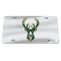 Wholesale-Milwaukee Bucks SILVER Specialty Acrylic License Plate