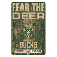 Wholesale-Milwaukee Bucks SLOGAN Wood Sign 11" x 17" 1/4" thick