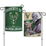 Wholesale-Milwaukee Bucks / Star Wars Mandalorian Garden Flags 2 sided 12.5" x 18"