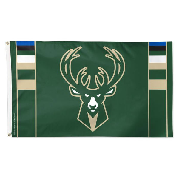 Wholesale-Milwaukee Bucks VERTICAL STRIPES Flag - Deluxe 3' X 5'