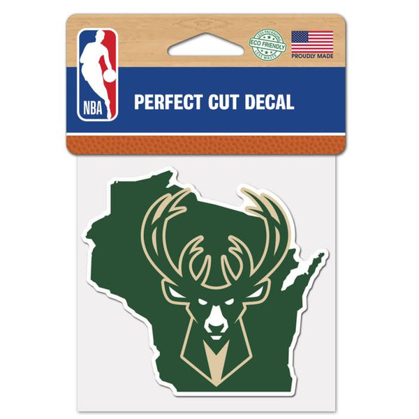 Wholesale-Milwaukee Bucks state Perfect Cut Color Decal 4" x 4"