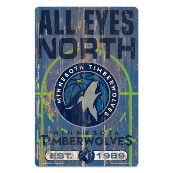 Wholesale-Minnesota Timberwolves SLOGAN Wood Sign 11" x 17" 1/4" thick