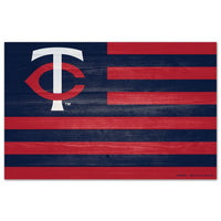 Wholesale-Minnesota Twins AMERICANA Wood Sign 11" x 17" 1/4" thick