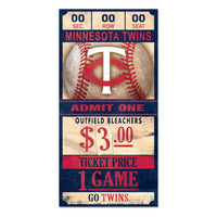 Wholesale-Minnesota Twins Wood Sign 6x12 3/8" thick