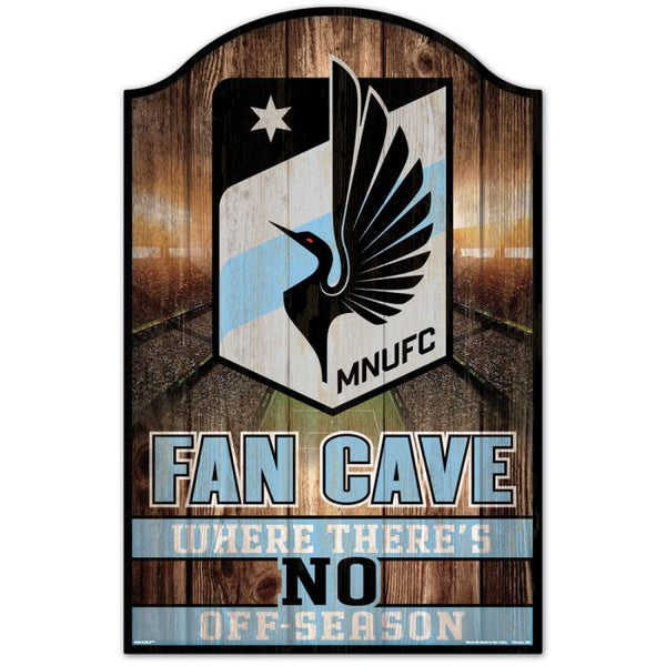 Wholesale-Minnesota United FC FAN CAVE Wood Sign 11" x 17" 1/4" thick