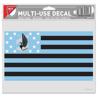 Wholesale-Minnesota United FC / Patriotic Americana Multi-Use Decal -Clear Bckrgd 5" x 6"