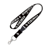 Wholesale-Minnesota Vikings Black Lanyard w/detachable buckle 1"