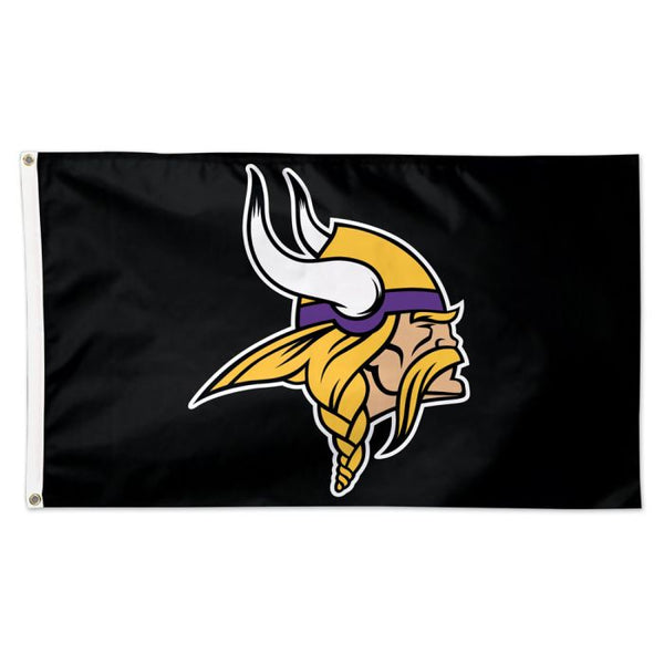 Wholesale-Minnesota Vikings Black background Flag - Deluxe 3' X 5'