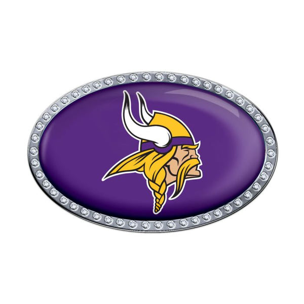 Wholesale-Minnesota Vikings Bling Chrome Metal Domed Emblem