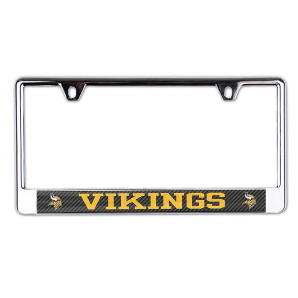 Wholesale-Minnesota Vikings CARBON Lic Plate Frame B/O Printed