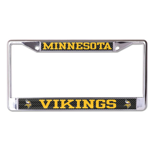 Wholesale-Minnesota Vikings CARBON Lic Plt Frame S/L Printed