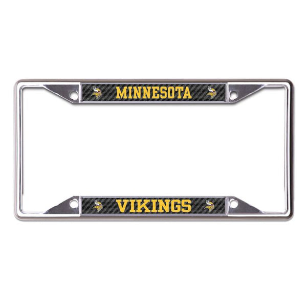 Wholesale-Minnesota Vikings CARBON Lic Plt Frame S/S Printed