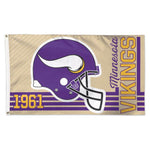 Wholesale-Minnesota Vikings / Classic Logo Retro look Flag - Deluxe 3' X 5'