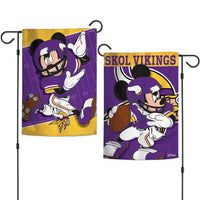 Wholesale-Minnesota Vikings / Disney Mickey Mouse Garden Flags 2 sided 12.5" x 18"