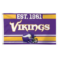 Wholesale-Minnesota Vikings Established Flag - Deluxe 3' X 5'