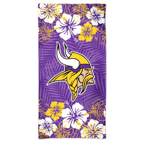 Wholesale-Minnesota Vikings FLORAL Spectra Beach Towel 30" x 60"