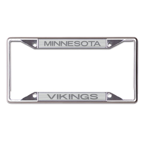 Wholesale-Minnesota Vikings FROSTED Lic Plt Frame S/S Printed