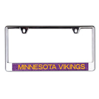 Wholesale-Minnesota Vikings GLITTER BACKGROUND Lic Plt Frame B/O Metallic