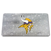 Wholesale-Minnesota Vikings GLITTER BACKGROUND Specialty Acrylic License Plate