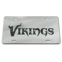 Wholesale-Minnesota Vikings GLITTER LETTERS Acrylic Classic License Plates