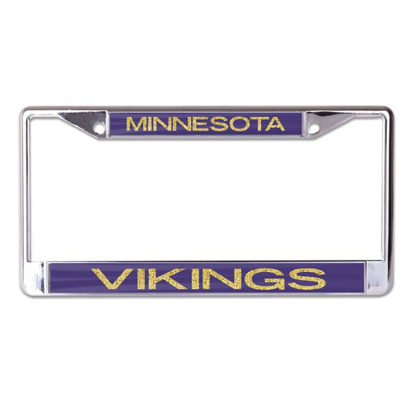 Wholesale-Minnesota Vikings GLITTER LETTERS Lic Plt Frame S/L Printed