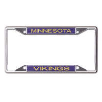 Wholesale-Minnesota Vikings GLITTER LETTERS Lic Plt Frame S/S Printed