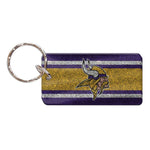 Wholesale-Minnesota Vikings GLITTER STRIPES Keychain Rectangle