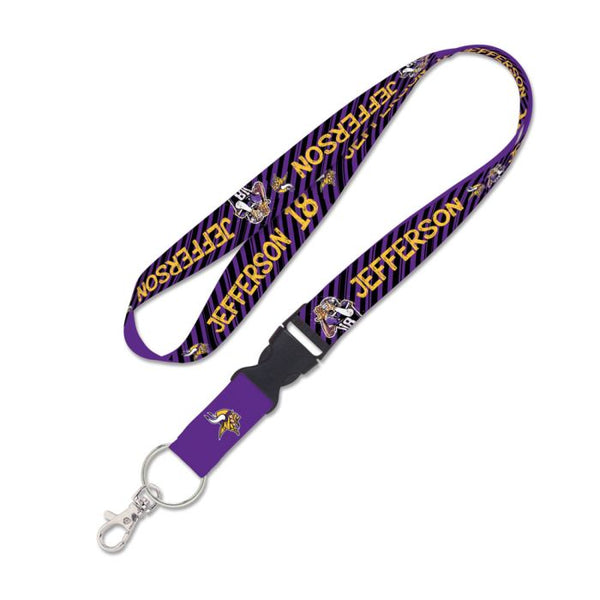 Wholesale-Minnesota Vikings Griddy Lanyard w/detachable buckle 1" Justin Jefferson