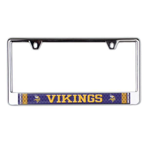 Wholesale-Minnesota Vikings JERSEY Lic Plate Frame B/O Printed