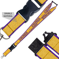 Wholesale-Minnesota Vikings Lanyard w/Buckle Glitter 1"