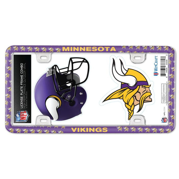 Wholesale-Minnesota Vikings License Plate Thin Frame - Plastic w/Decal