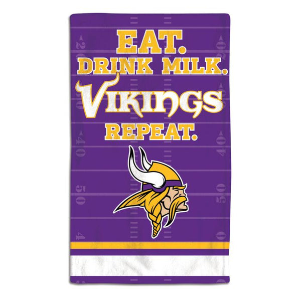 Wholesale-Minnesota Vikings / Littlest Fan NFL EAT Burp Cloth 10" x 17"