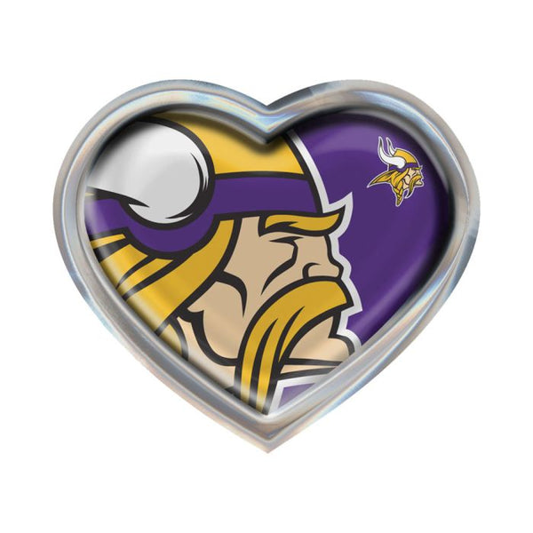 Wholesale-Minnesota Vikings MEGA Chrome Metal Domed Emblem HEART