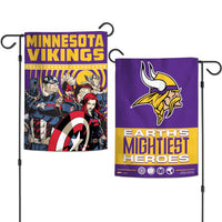 Wholesale-Minnesota Vikings / Marvel (C) 2021 Marvel Garden Flags 2 sided 12.5" x 18"