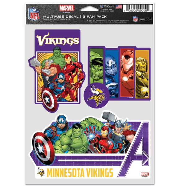 Wholesale-Minnesota Vikings / Marvel (C) 2021 Marvel Multi Use 3 Fan Pack