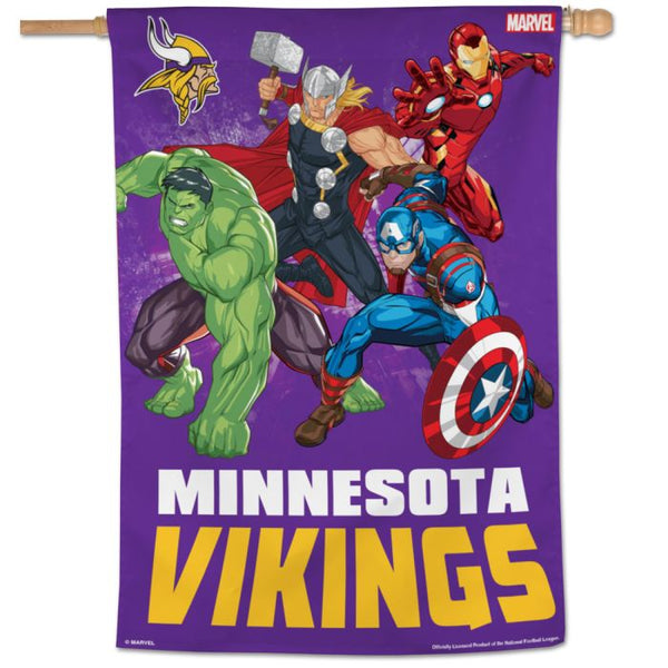 Wholesale-Minnesota Vikings / Marvel (C) 2021 Marvel Vertical Flag 28" x 40"